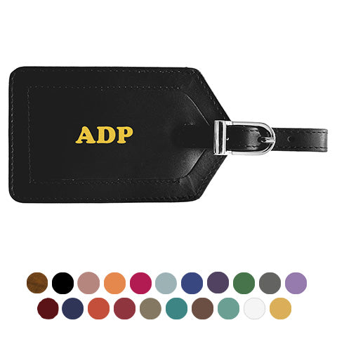 Personalized Monogrammed Leather Luggage Tag