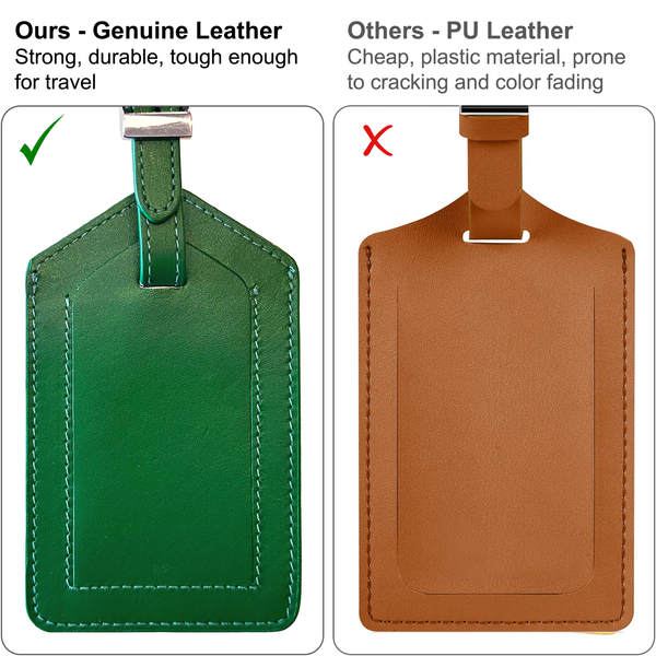 Genuine Top Grain Leather Luggage Tag