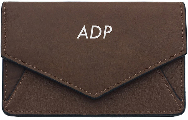 Genuine Leather Personalized RFID Card Holder - A&A Creative Designs