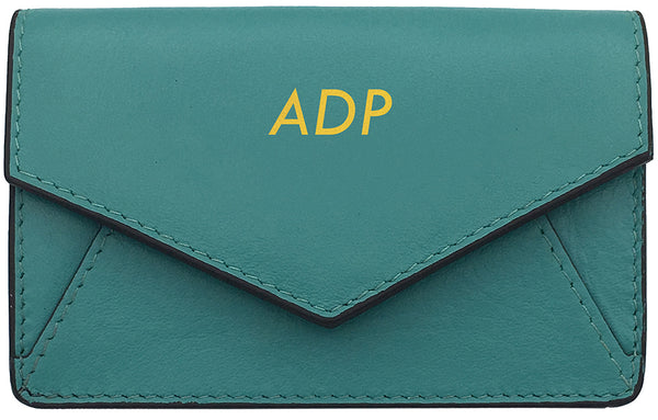 Genuine Leather Personalized RFID Card Holder - A&A Creative Designs