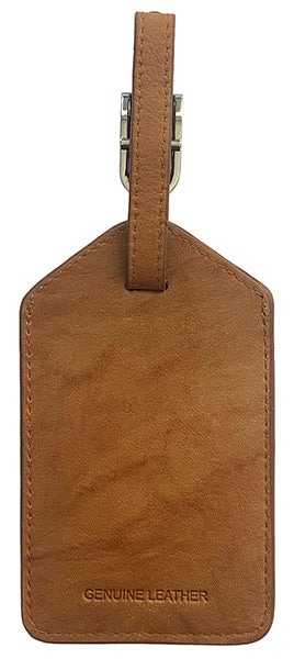 Monogrammed Leather Luggage Tag