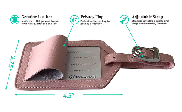Personalized Monogrammed Leather Luggage Tags - 2 Pack