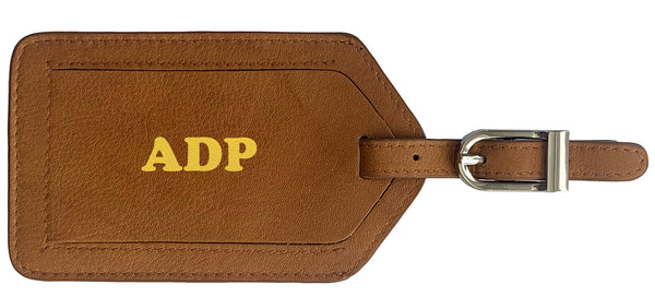 Personalized Monogrammed Leather Luggage Tag