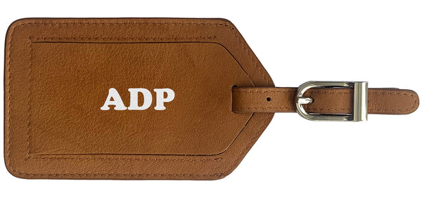 Personalized Monogrammed Leather Luggage Tag