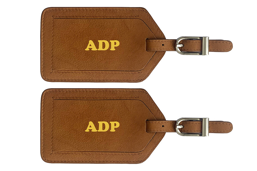 Personalized Monogrammed Leather Luggage Tags - 2 Pack – A&A