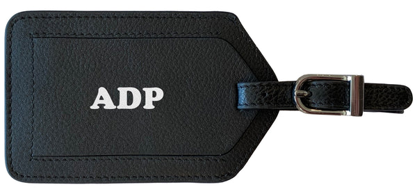 Personalized Monogrammed Leather Luggage Tag