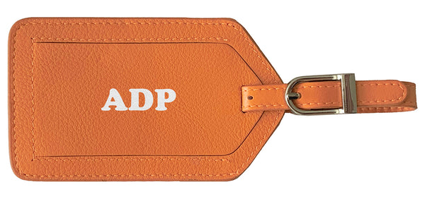 Personalized Monogrammed Leather Luggage Tag