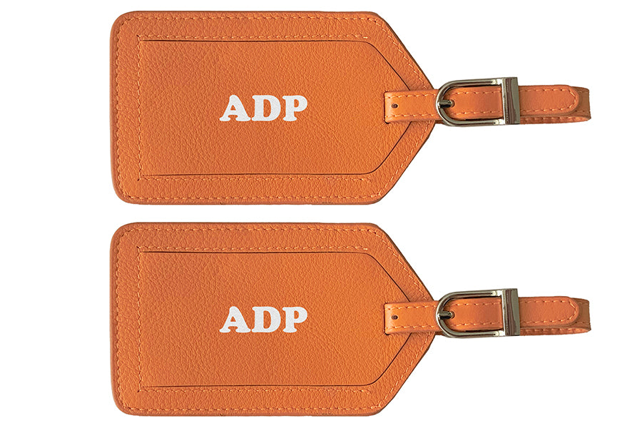 2 Pack Luggage Tags for Suitcases, PU Leather Baggage Address ID Tags  Luggage Name Labels Tags with Adjustable Strap and Privacy Protection Cover  for
