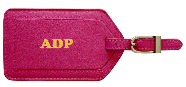 Personalized Monogrammed Leather Luggage Tag