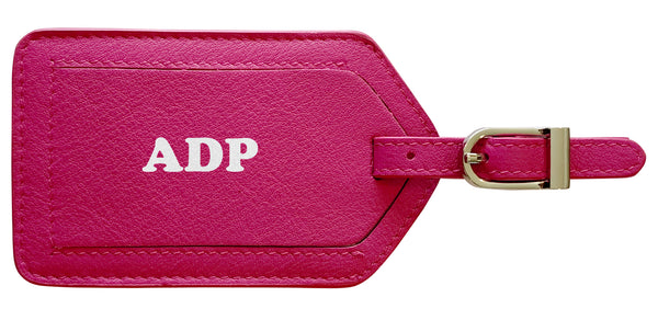 Personalized Monogrammed Leather Luggage Tag