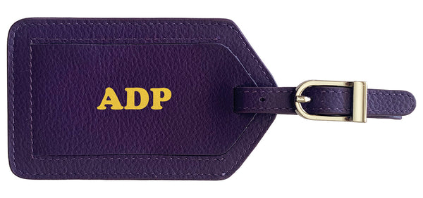 Personalized Monogrammed Leather Luggage Tag