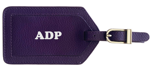 Personalized Monogrammed Leather Luggage Tag