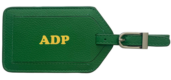 Personalized Monogrammed Leather Luggage Tag