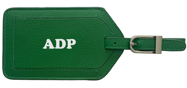 Personalized Monogrammed Leather Luggage Tag