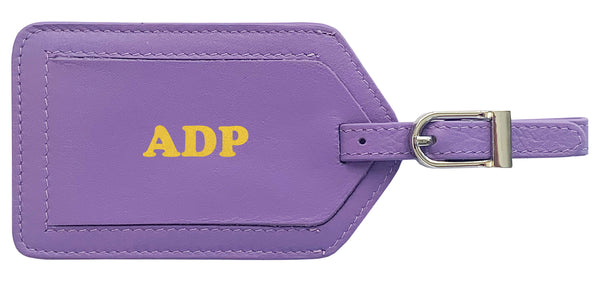 Personalized Monogrammed Leather Luggage Tag