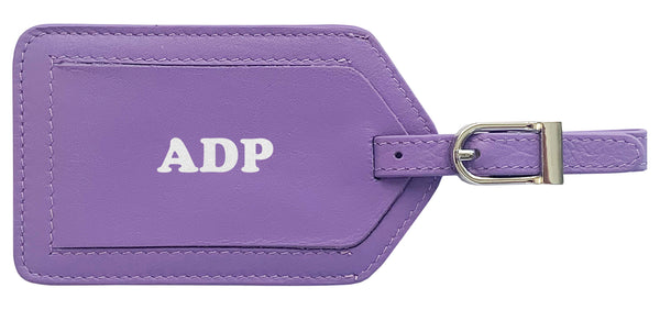 Personalized Monogrammed Leather Luggage Tag