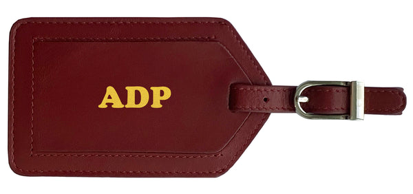Personalized Monogrammed Leather Luggage Tag