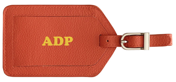Personalized Monogrammed Leather Luggage Tag
