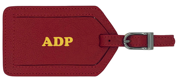 Personalized Monogrammed Leather Luggage Tag