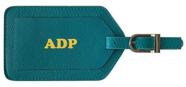 Personalized Monogrammed Leather Luggage Tag