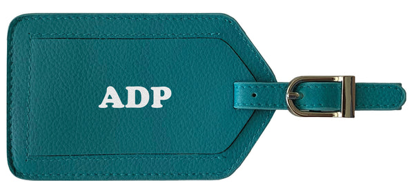 Personalized Monogrammed Leather Luggage Tag