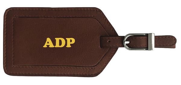 Personalized Monogrammed Leather Luggage Tag