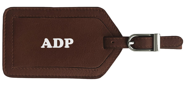 Personalized Monogrammed Leather Luggage Tag