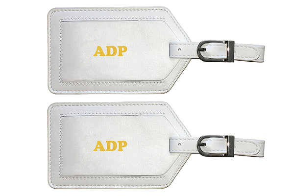 Personalized Monogrammed Leather Luggage Tags - 2 Pack - A&A Creative Designs