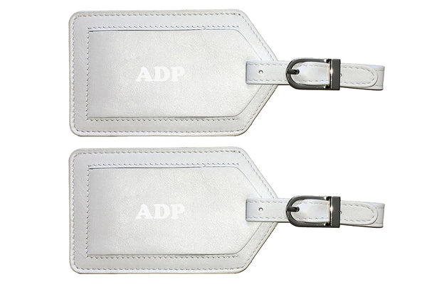 Personalized Monogrammed Leather Luggage Tags - 2 Pack - A&A Creative Designs