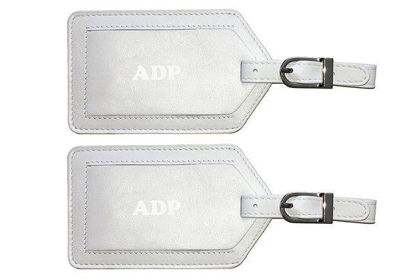 Personalized Monogrammed Leather Luggage Tags - 2 Pack - A&A Creative Designs