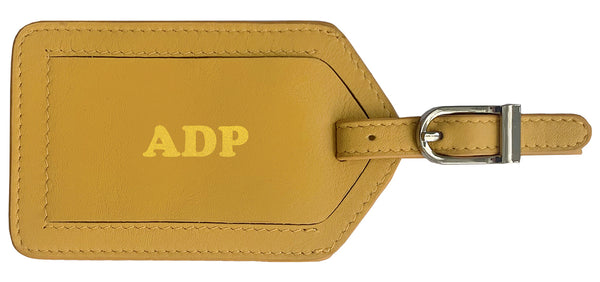 Personalized Monogrammed Leather Luggage Tag