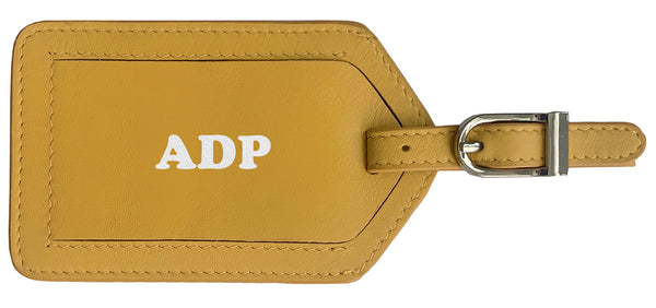 Personalized Monogrammed Leather Luggage Tag