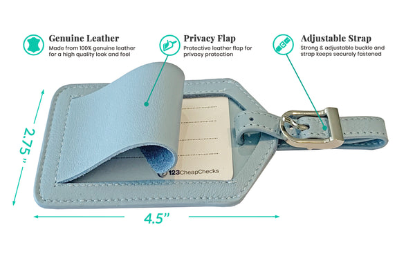 Personalized Monogrammed Leather Luggage Tags - 2 Pack