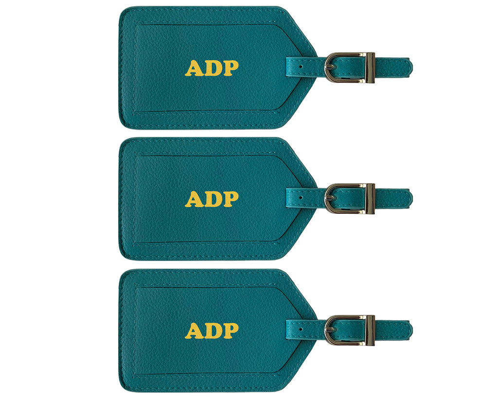 Personalized Monogrammed Leather Luggage Tags - 4 Pack – A&A Creative  Designs