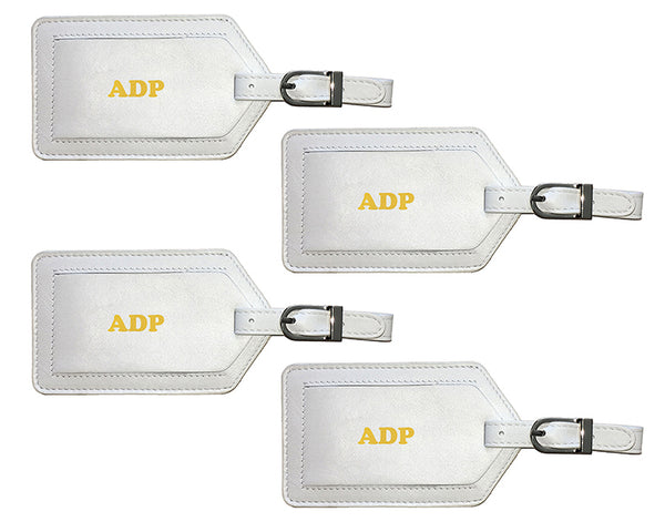 Personalized Monogrammed Leather Luggage Tags - 4 Pack - A&A Creative Designs