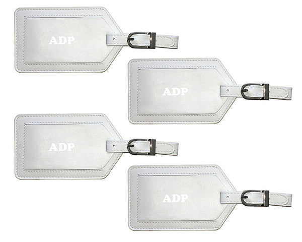 Personalized Monogrammed Leather Luggage Tags - 4 Pack - A&A Creative Designs