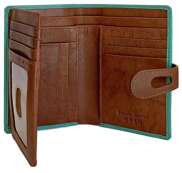 Personalized Genuine Leather Womens Medium Wallet