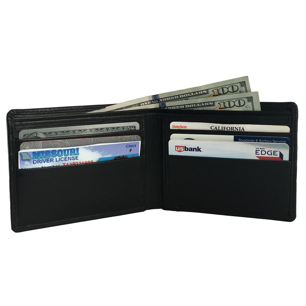 Monogrammed Personalized Leather RFID Blocking Bifold Slim Men's Wallet - A&A Creative Designs