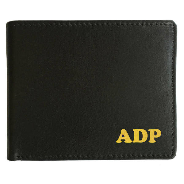 Monogrammed Personalized Leather RFID Blocking Bifold Slim Men's Wallet - A&A Creative Designs
