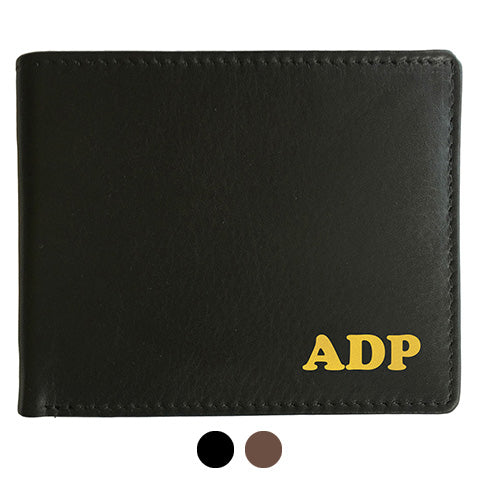 Monogrammed Personalized Leather RFID Blocking Bifold Slim Men's Wallet - A&A Creative Designs