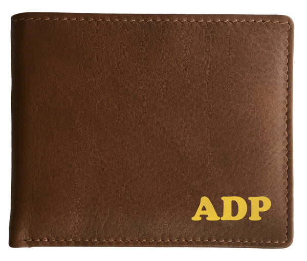 Monogrammed Personalized Leather RFID Blocking Bifold Slim Men's Wallet - A&A Creative Designs