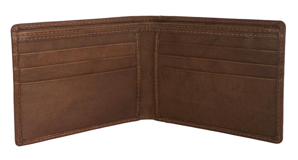 Monogrammed Personalized Leather RFID Blocking Bifold Slim Men's Wallet - A&A Creative Designs