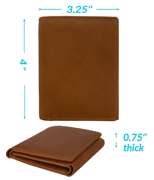 Personalized RFID Blocking Leather Trifold Men's Wallet
