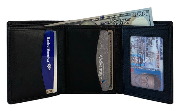 Personalized RFID Blocking Leather Trifold Men's Wallet