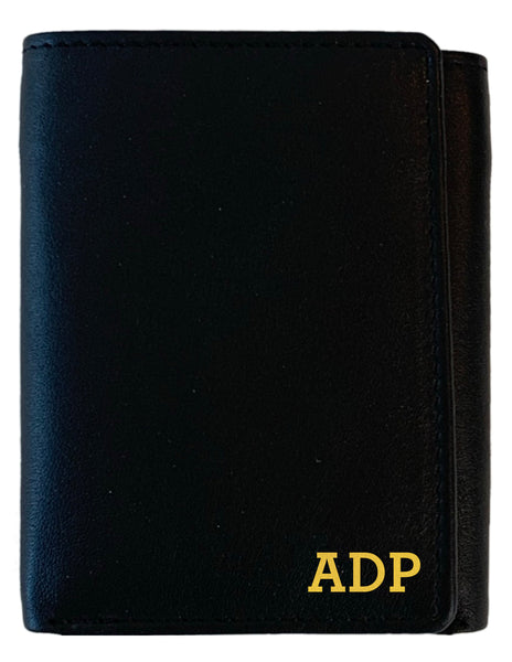 Personalized RFID Blocking Leather Trifold Men's Wallet
