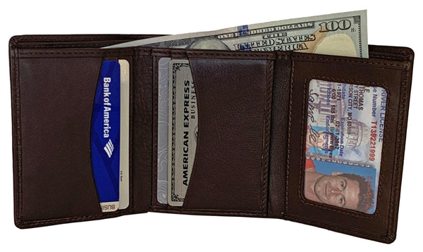 Personalized RFID Blocking Leather Trifold Men's Wallet
