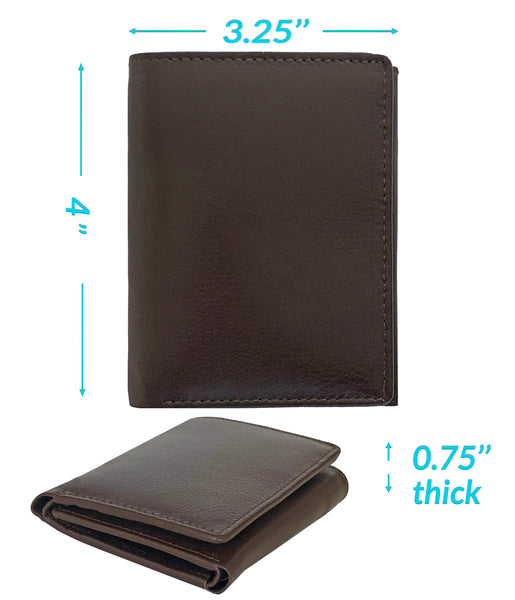 Personalized RFID Blocking Leather Trifold Men's Wallet