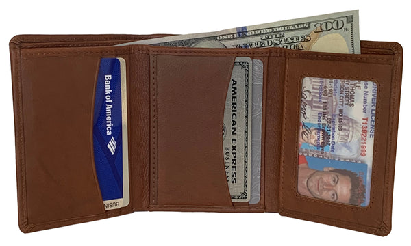 Personalized RFID Blocking Leather Trifold Men's Wallet
