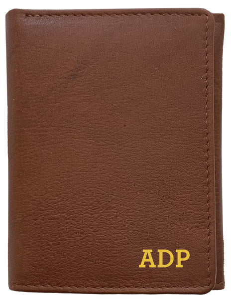 Personalized RFID Blocking Leather Trifold Men's Wallet