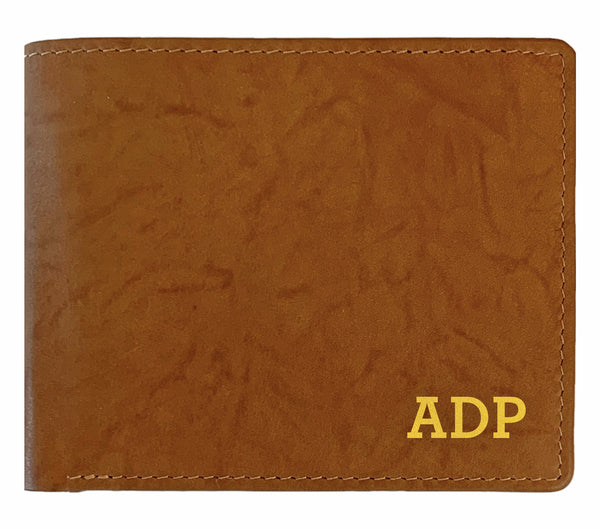 Personalized RFID Blocking Leather Bifold Men's Wallet With ID Window
